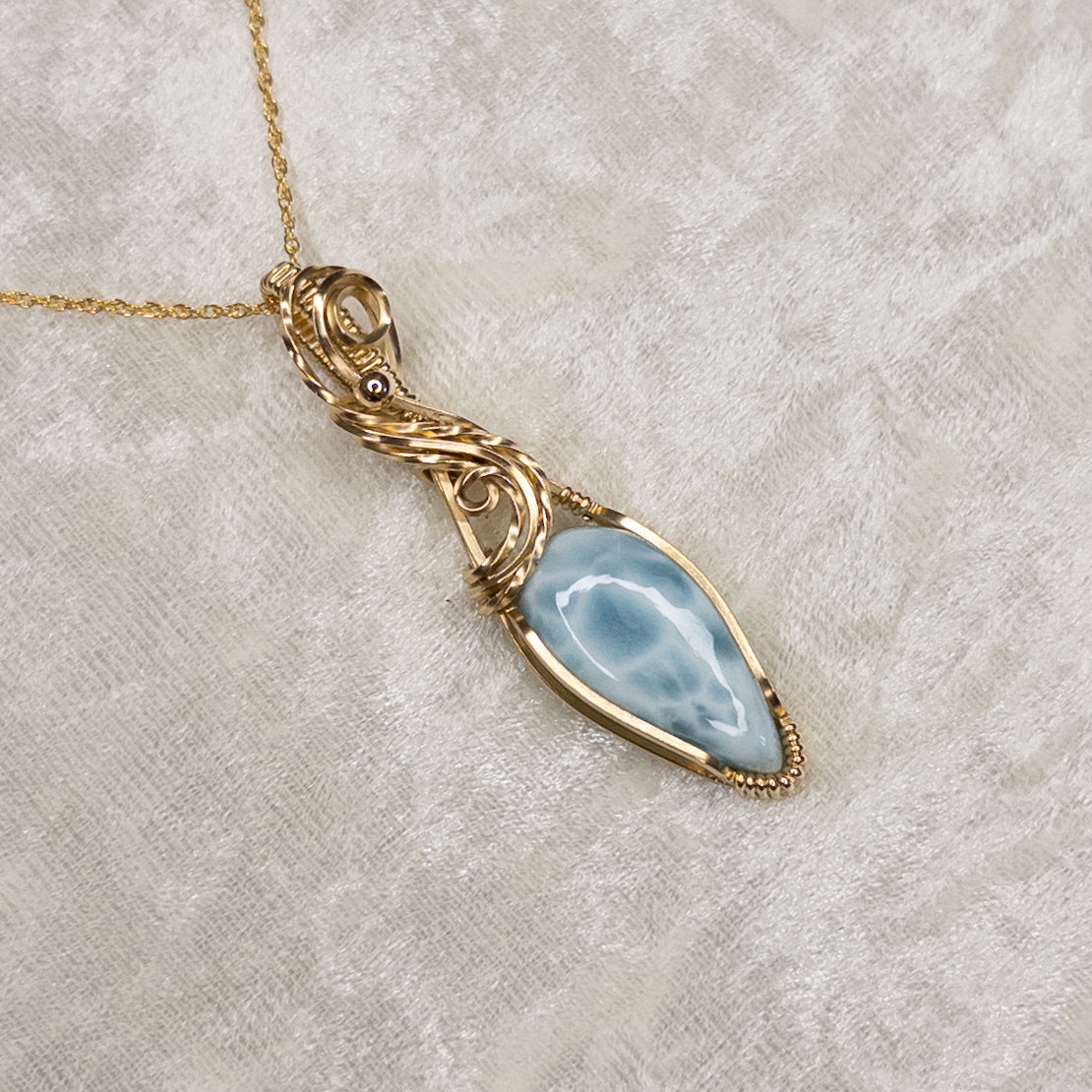 Larimar 14k Gold-Filled Pendant