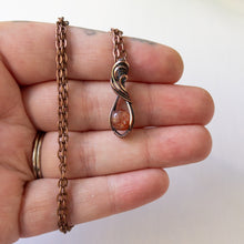 Load image into Gallery viewer, Mini Sunstone &amp; Antiqued Copper Wrapped Pendant
