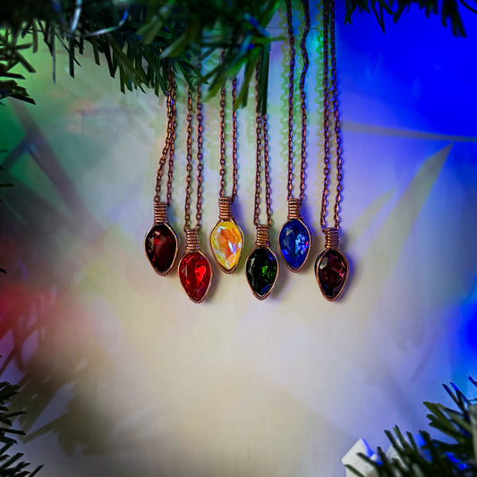 Vintage Glass Jewel Christmas “Light” Pendants