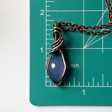 Load image into Gallery viewer, Faceted Lavender Chalcedony &amp; Copper Wrapped Pendant
