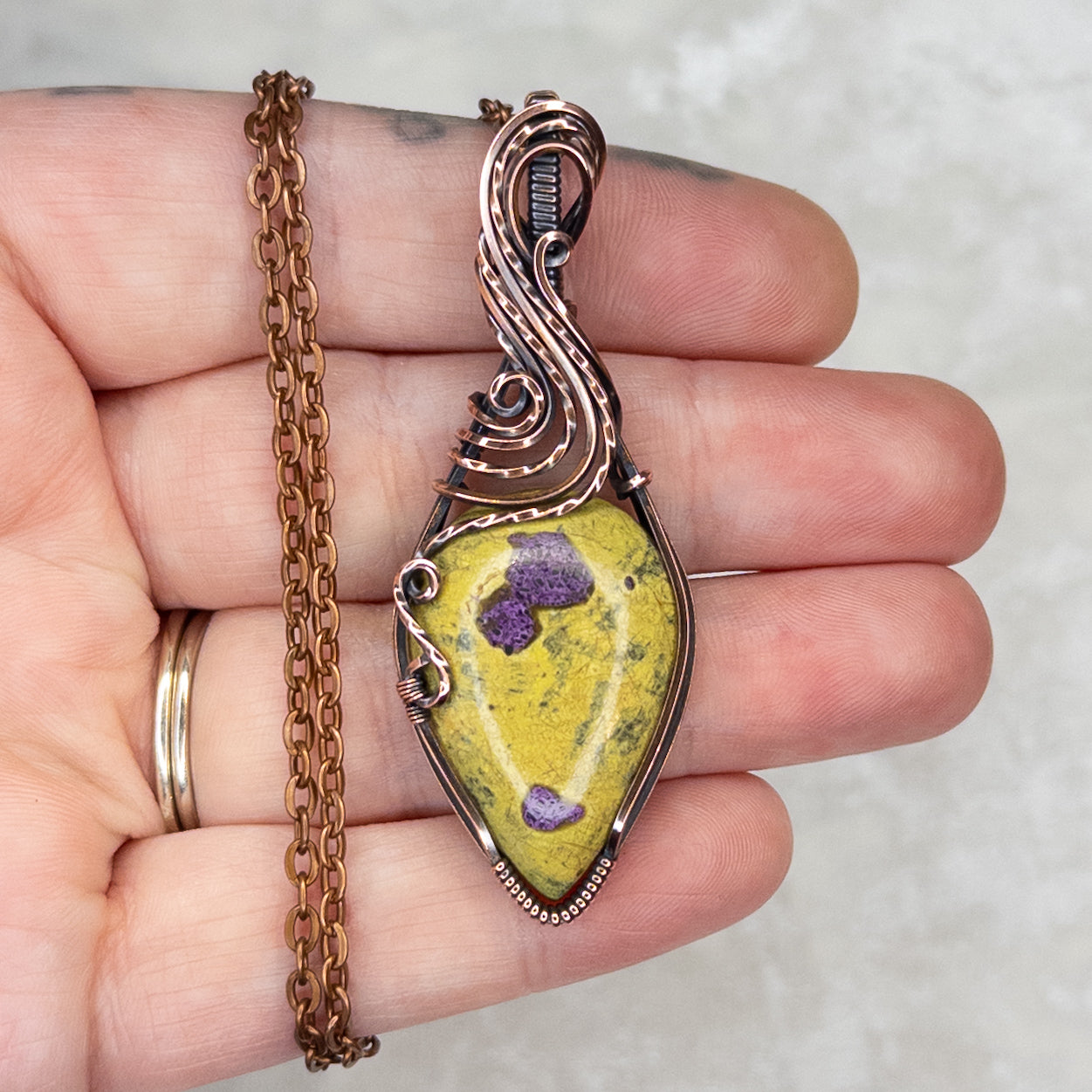 Atlantisite Antiqued Copper Pendant