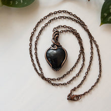 Charger l&#39;image dans la galerie, Astrophyllite Heart &amp; Copper Wrapped Pendant
