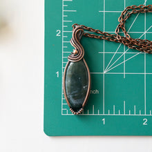 Load image into Gallery viewer, Moss Agate &amp; Copper Wrapped Pendant
