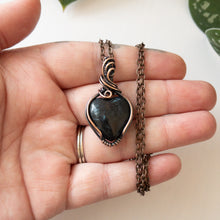 Charger l&#39;image dans la galerie, Astrophyllite Heart &amp; Copper Wrapped Pendant
