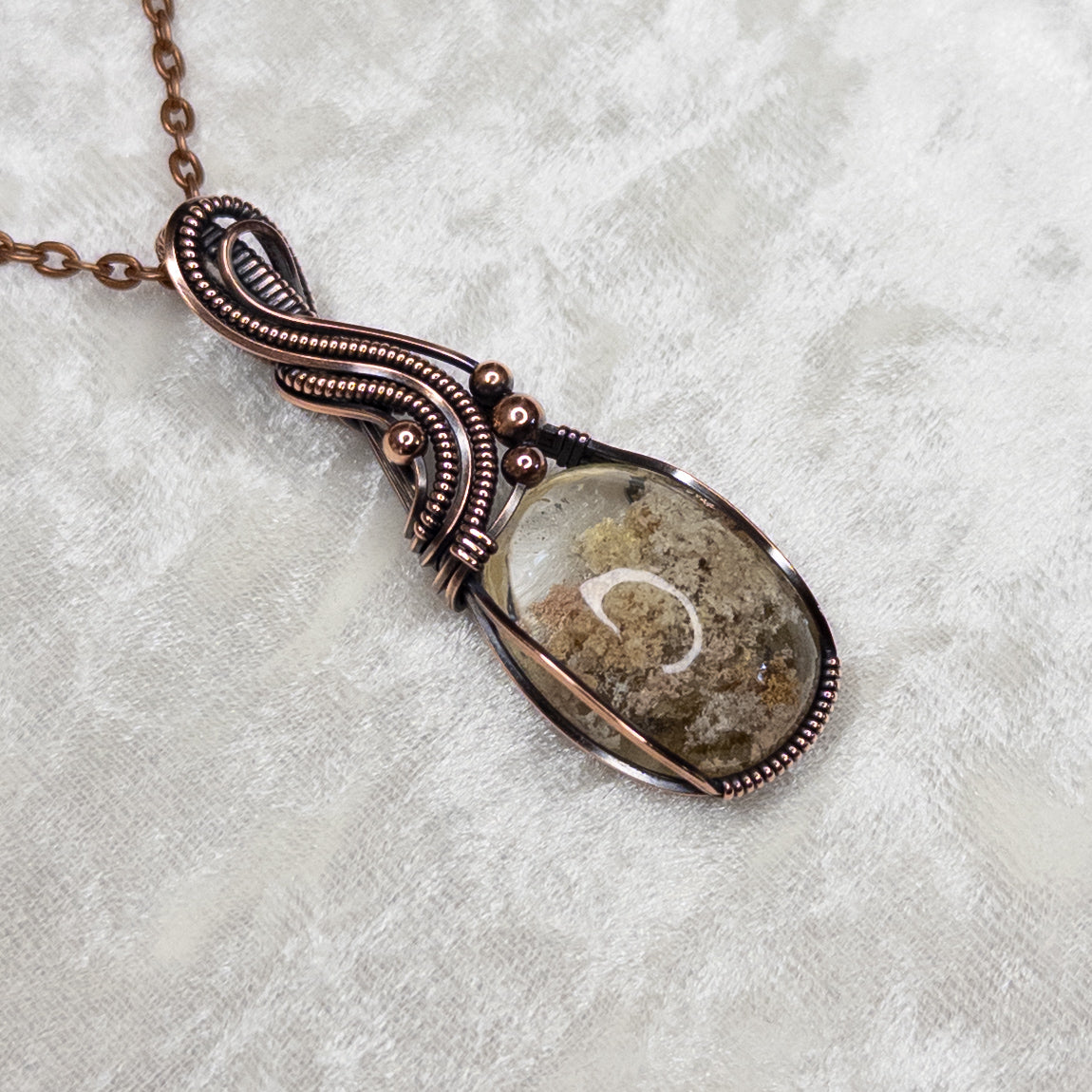 Garden Quartz Antiqued Copper Pendant