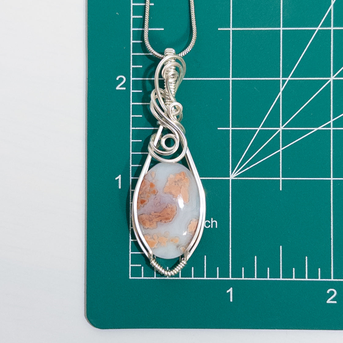 Cotton Candy Agate Sterling Silver Pendant