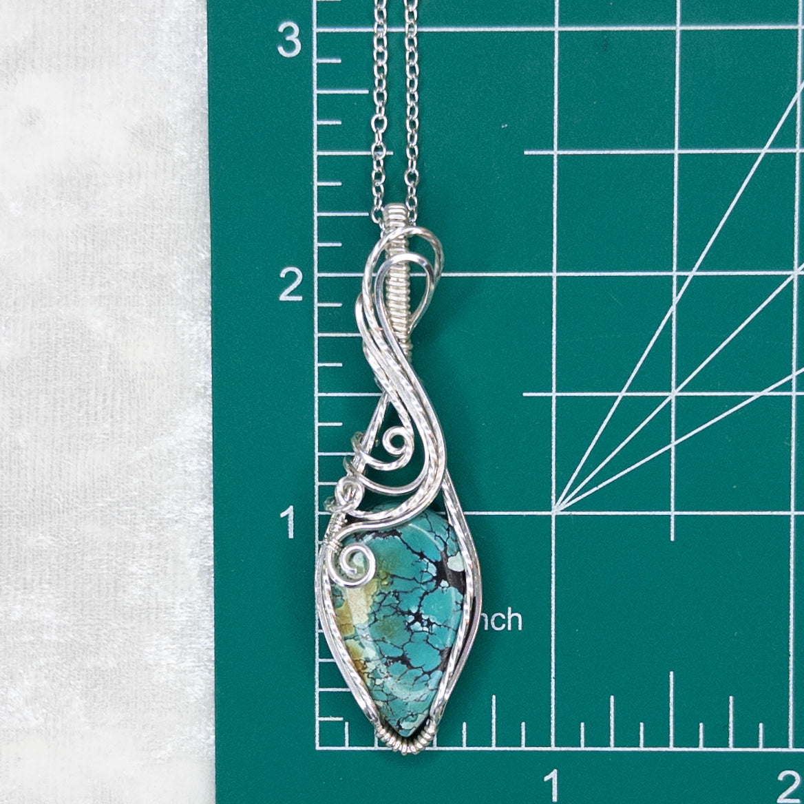Hubei Turquoise & .925 Sterling Silver Pendant