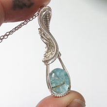 Load image into Gallery viewer, Apatite/Gold Rutile Doublet &amp; Sterling Silver Wrapped Pendant
