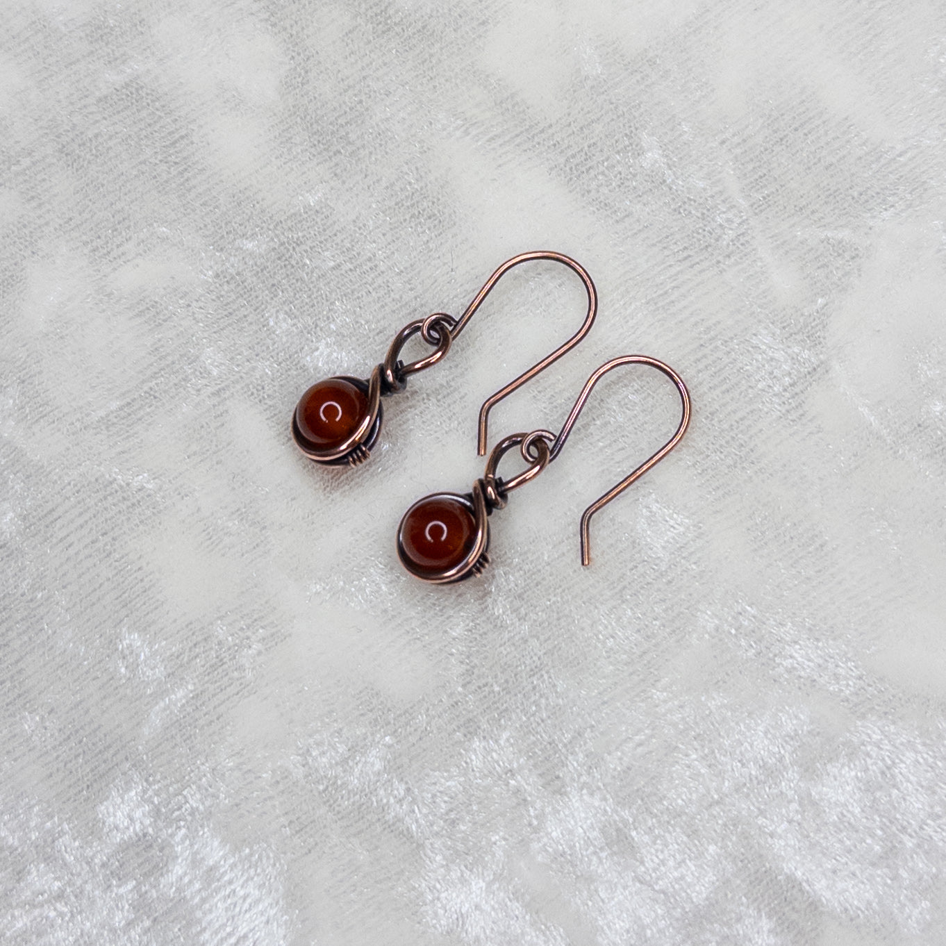 Carnelian Antiqued Copper Earrings