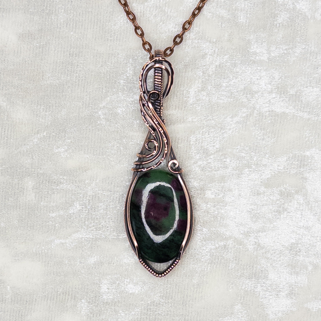 Ruby in Zoisite Antiqued Copper Pendant