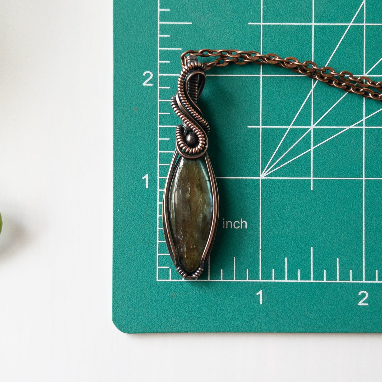 Marquise Labradorite & Copper Wrapped Pendant