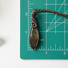 Load image into Gallery viewer, Marquise Labradorite &amp; Copper Wrapped Pendant
