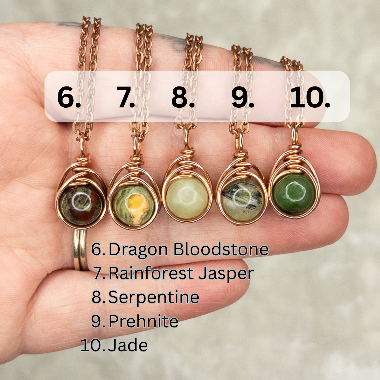Mini Gemstone Copper Pendants