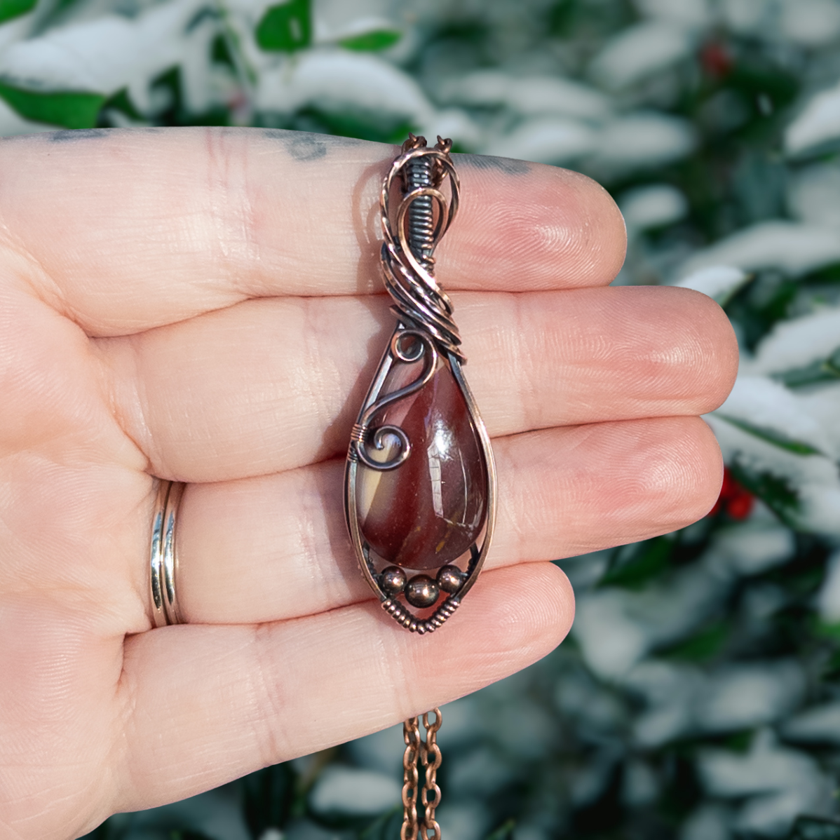 Mookaite Antiqued Copper Pendant