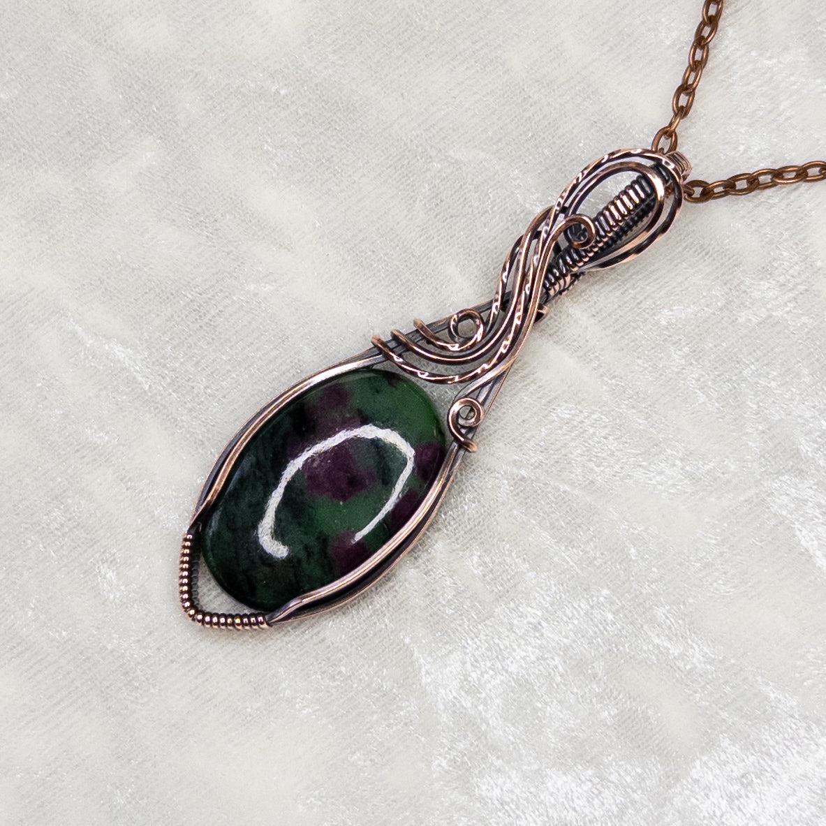 Ruby in Zoisite Antiqued Copper Pendant
