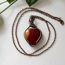 Load image into Gallery viewer, XL Carnelian Heart &amp; Copper Wrapped Pendant - B
