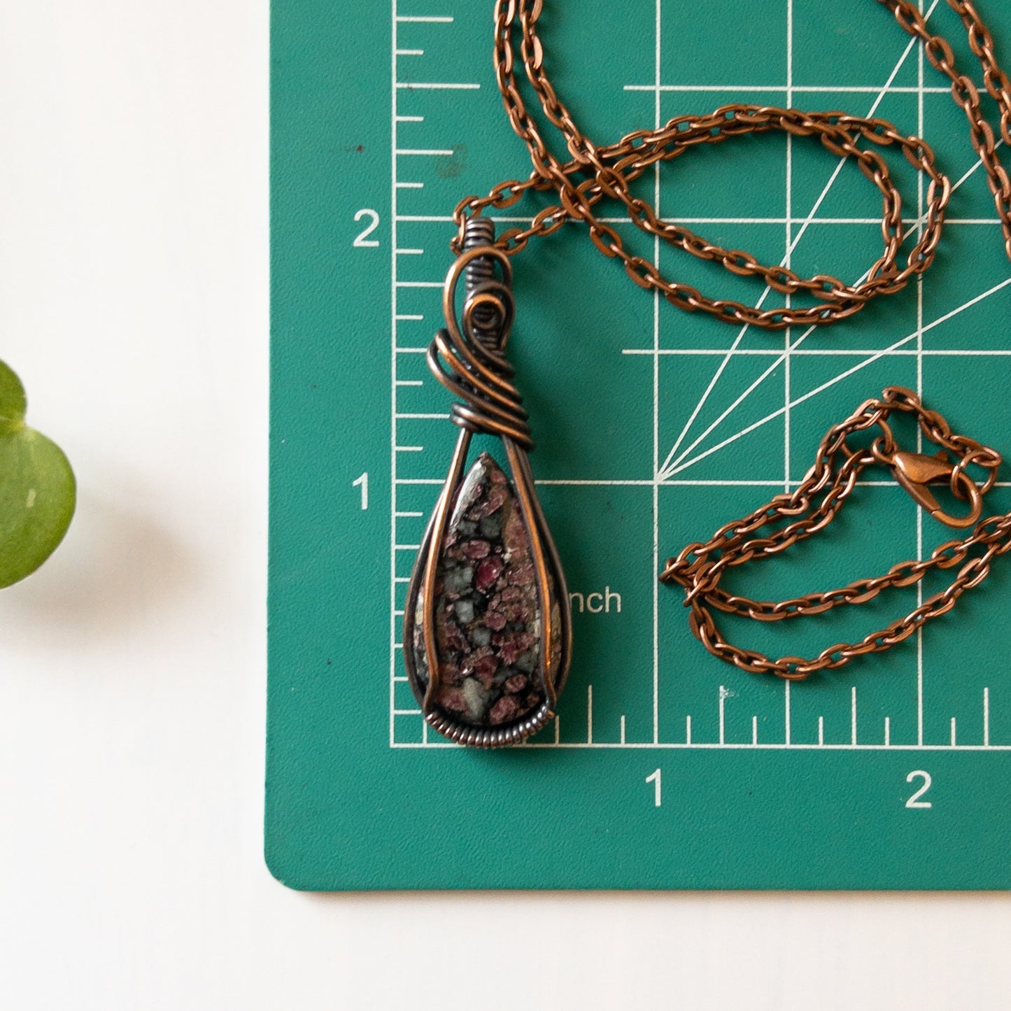 Eudialyte & Copper Wrapped Pendant