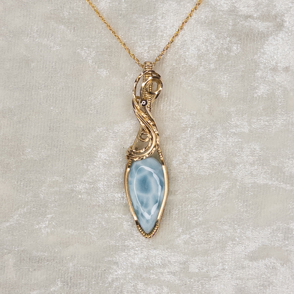 Larimar 14k Gold-Filled Pendant
