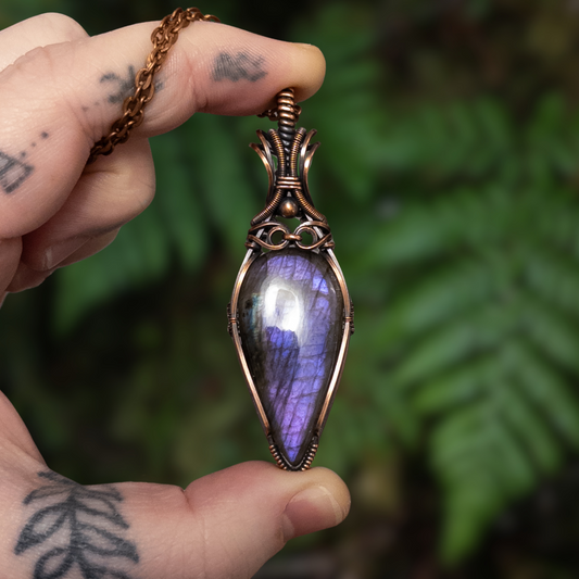 Porphura - Purple Labradorite Copper Pendant