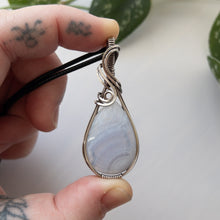 Load image into Gallery viewer, Blue Lace Agate &amp; Sterling Silver Wrapped Pendant
