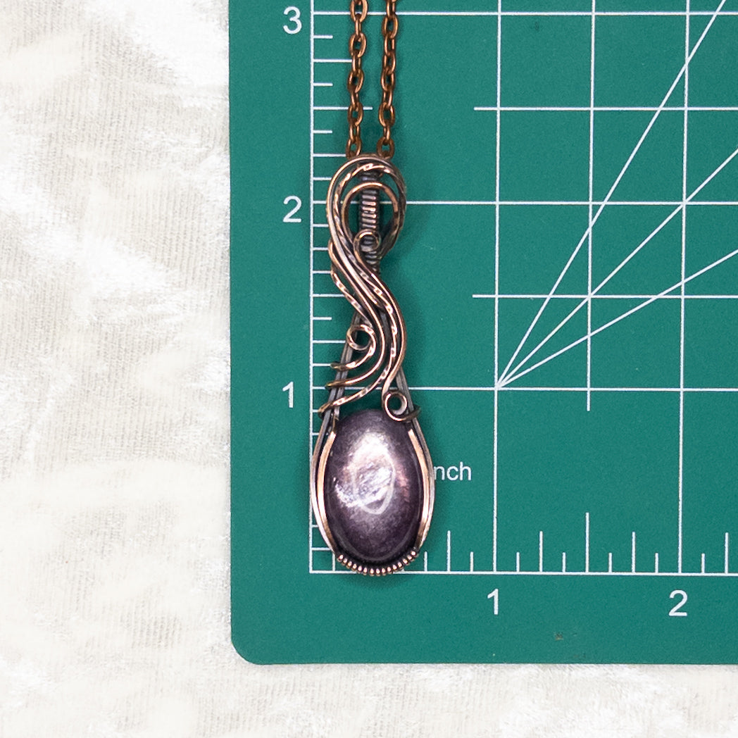 Lepidolite Antiqued Copper Pendant