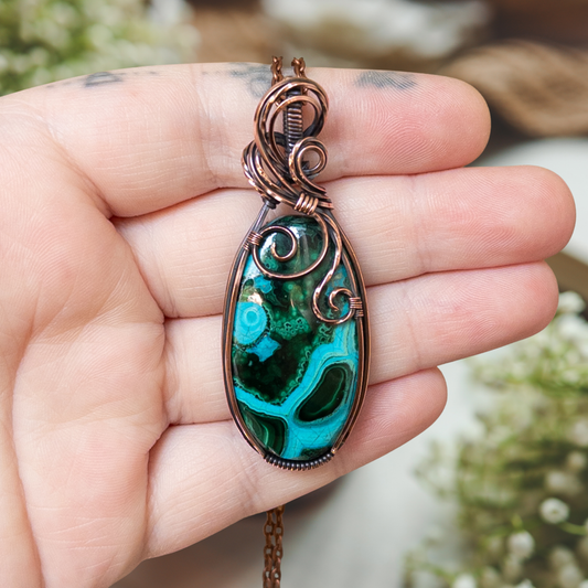 Malacholla Antiqued Copper Pendant