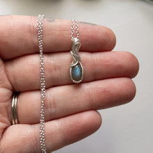 Load image into Gallery viewer, Blue Flash Labradorite &amp; Sterling Silver Wrapped Mini Pendant
