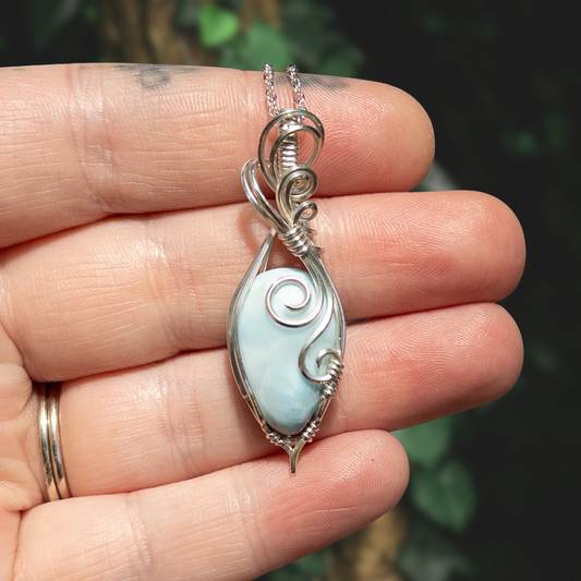 Larimar .925 Sterling Silver Pendant