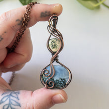 Load image into Gallery viewer, Mossy Blue Opal &amp; Ocean Jasper Copper Wrapped Pendant
