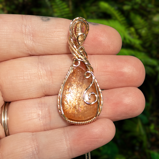 22.7 Carat Confetti Sunstone 14k Gold-Filled Pendant