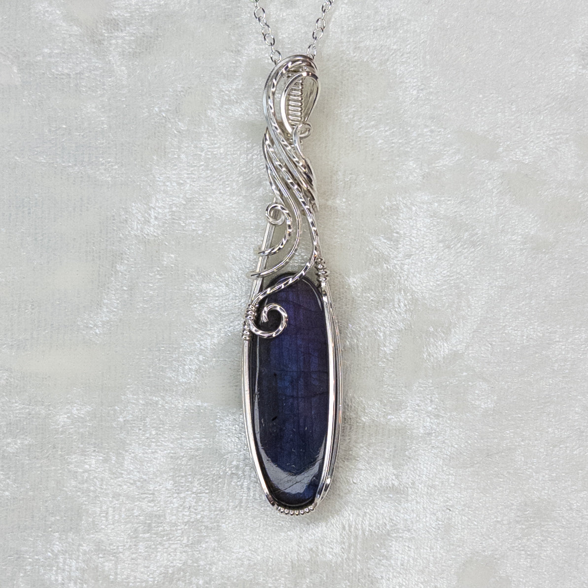 Purple & Blue Labradorite .925 Sterling Silver Pendant
