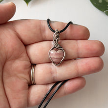 Load image into Gallery viewer, Mini Rhodochrosite Heart &amp; Sterling Silver Wrapped Pendant
