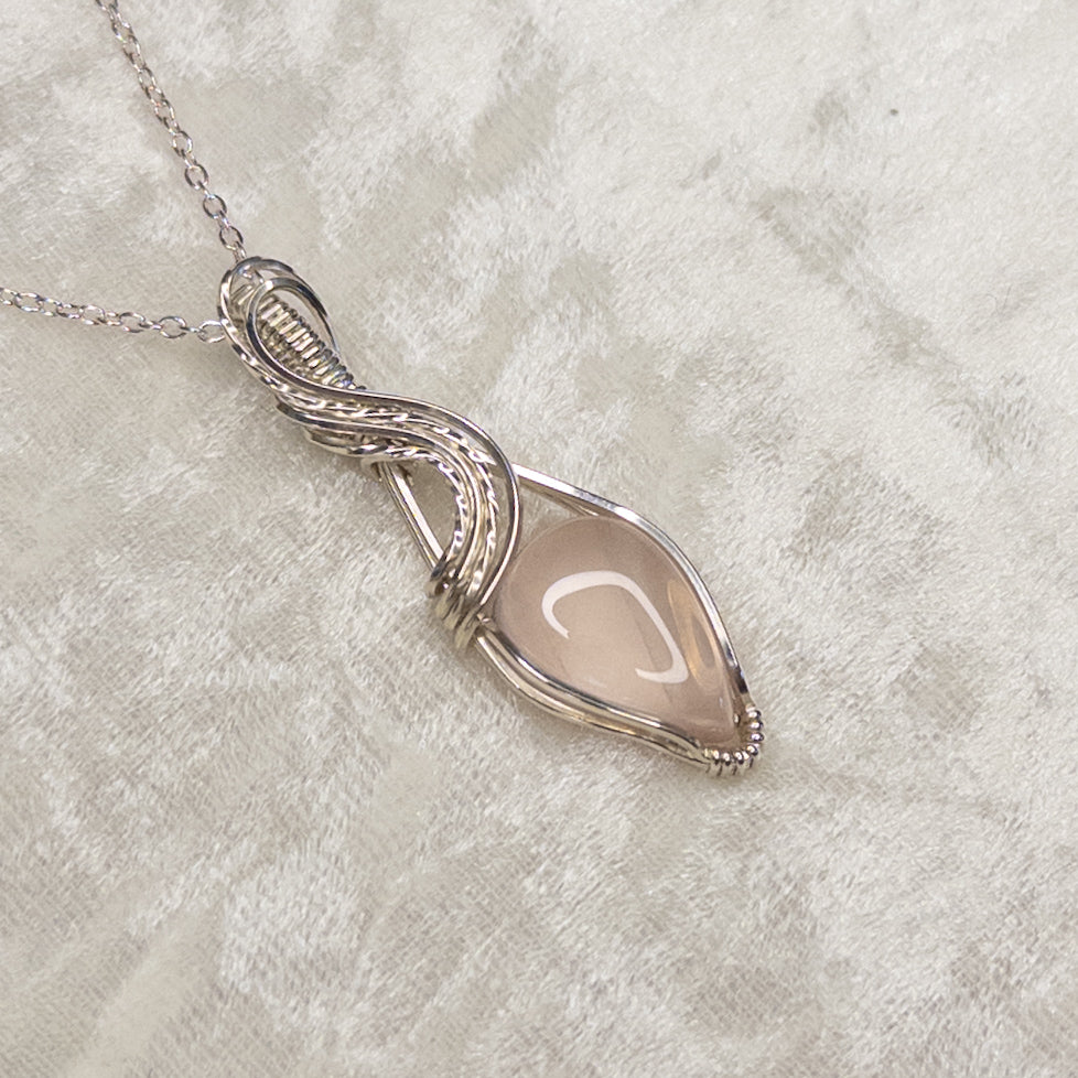 Rose Quartz .925 Sterling Silver Pendant