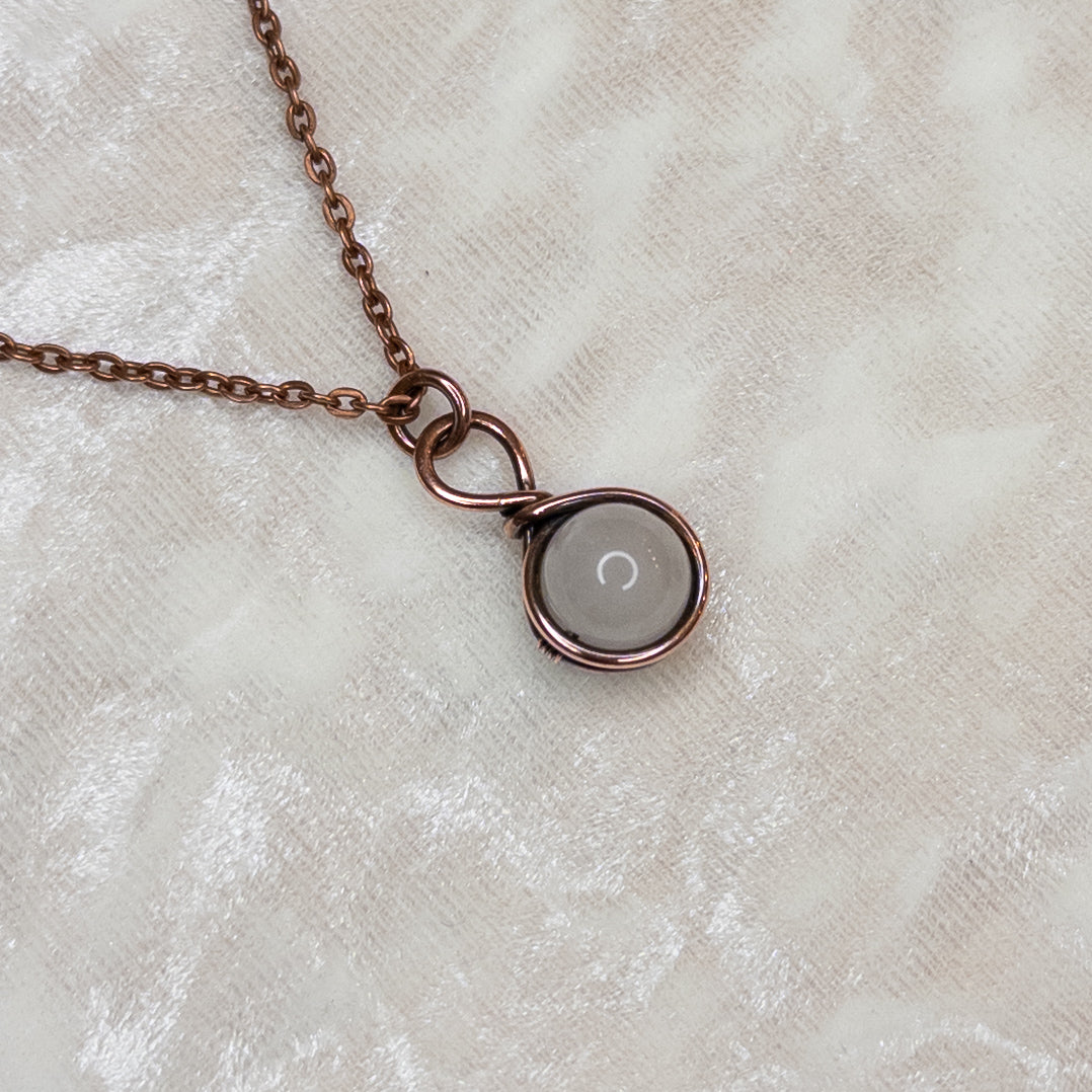 Drop Of Quartz Antiqued Copper Pendant