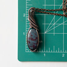 Load image into Gallery viewer, Ruby Kyanite &amp; Copper Wrapped Pendant (UV Reactive)
