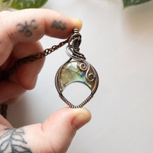 Load image into Gallery viewer, Labradorite Moon &amp; Copper Wrapped Pendant
