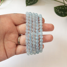 Load image into Gallery viewer, Aquamarine Stretch Bracelet (6.5mm)
