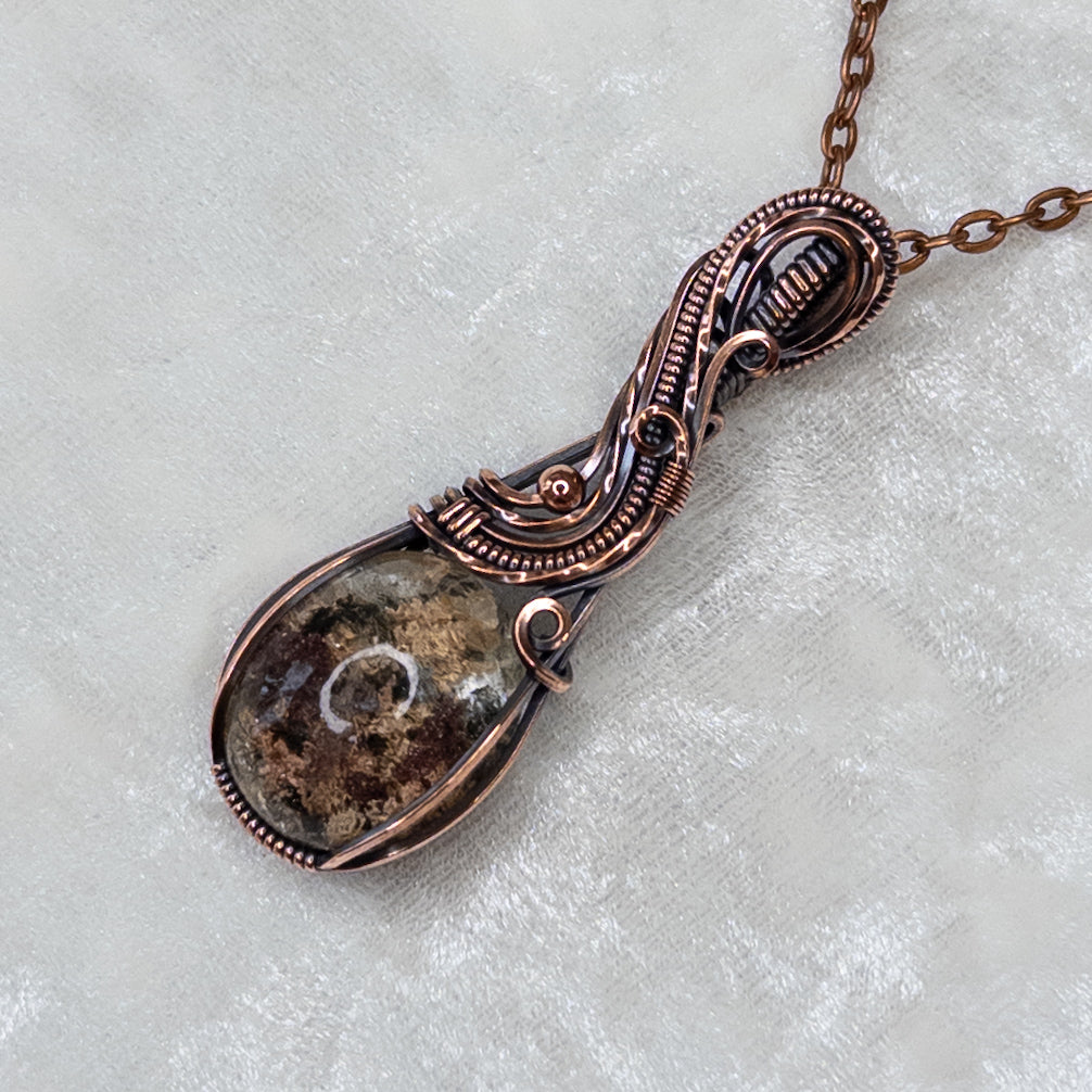 Garden Quartz Antiqued Copper Pendant
