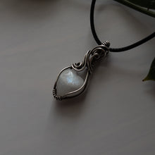 Load image into Gallery viewer, Mini Moonstone Heart &amp; Sterling Silver Wrapped Pendant - B
