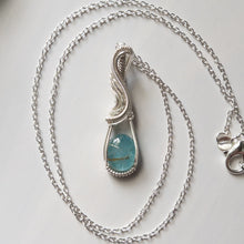 Load image into Gallery viewer, Apatite/Gold Rutile Doublet &amp; Sterling Silver Wrapped Pendant
