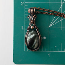 Load image into Gallery viewer, Seraphinite “Elixir” Antiqued Copper Wrapped Pendant
