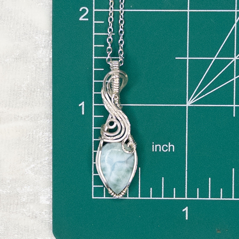Dainty Larimar .925 Sterling Silver Pendant