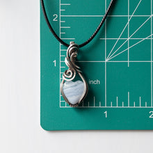 Load image into Gallery viewer, Mini Blue Lace Agate Heart &amp; Sterling Silver Wrapped Pendant - B
