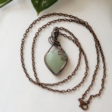 Load image into Gallery viewer, Green Aventurine Heart &amp; Copper Wrapped Pendant with Swirls
