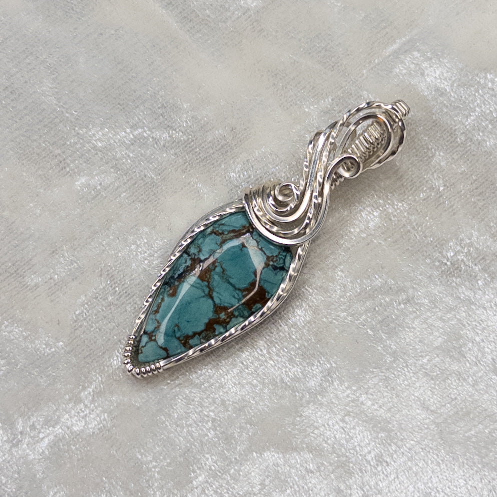 Hubei Turquoise & .925 Sterling Silver Pendant