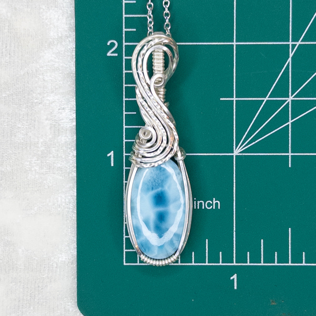 19ct. Larimar & .925 Sterling Silver Pendant