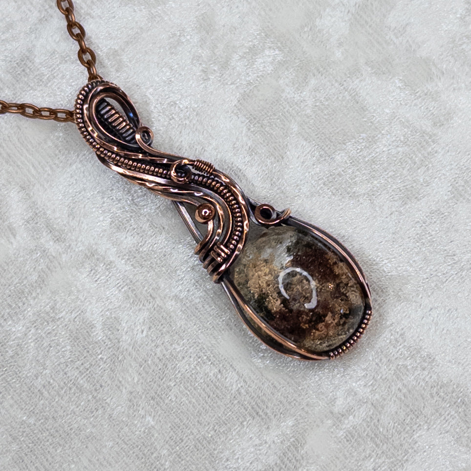 Garden Quartz Antiqued Copper Pendant