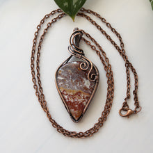 Load image into Gallery viewer, Moroccan Seam Agate &amp; Copper Wrapped Pendant
