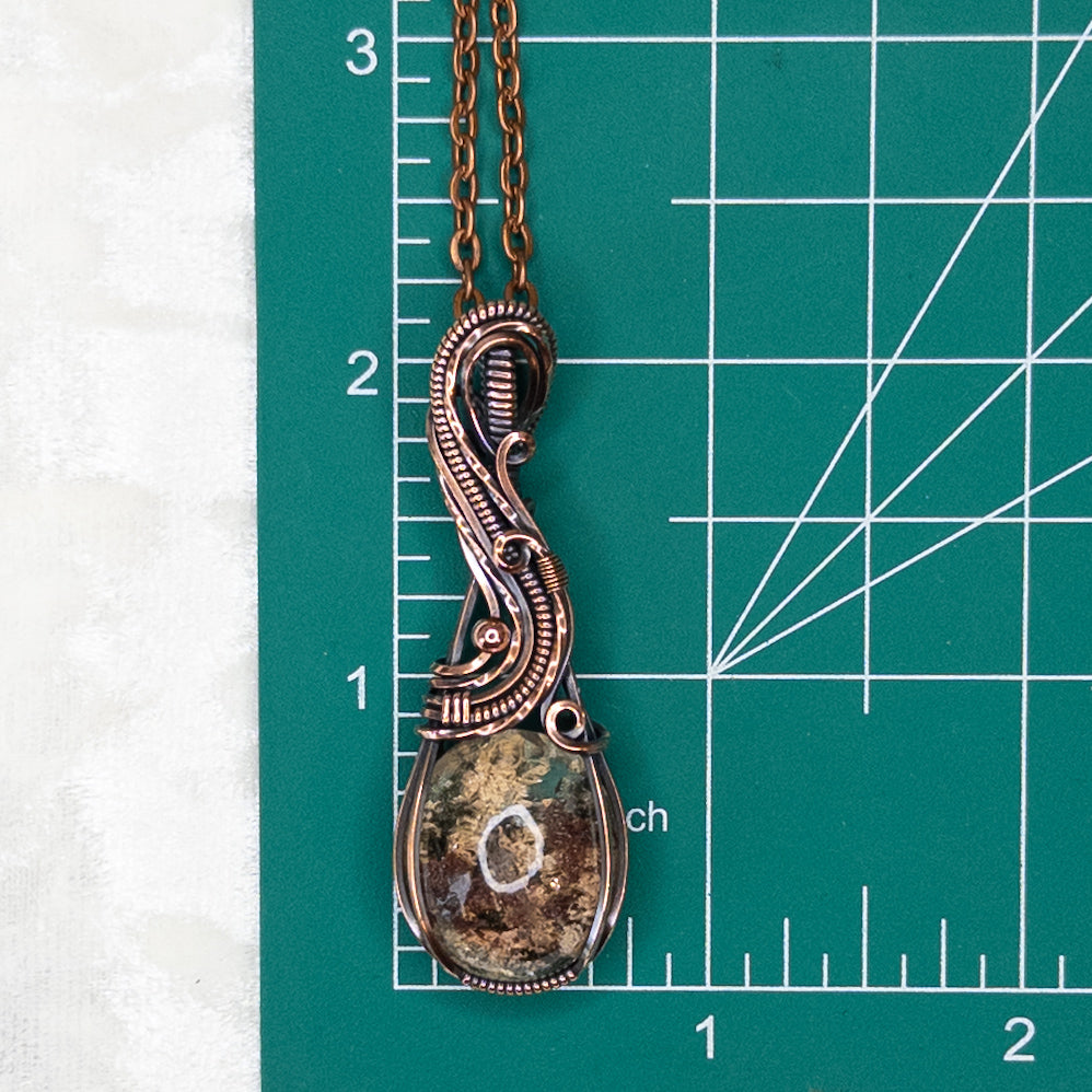 Garden Quartz Antiqued Copper Pendant