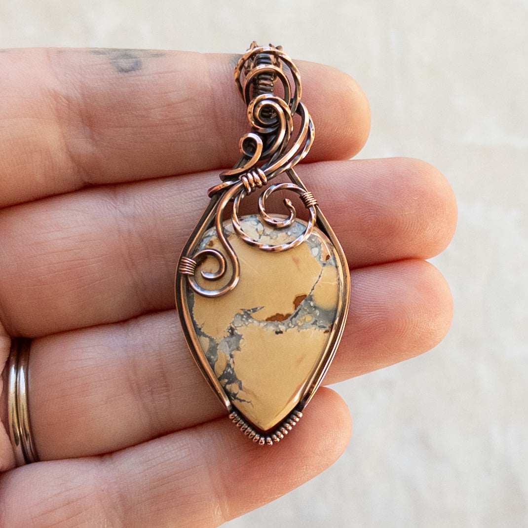 Maligano Jasper Antiqued Copper Pendant